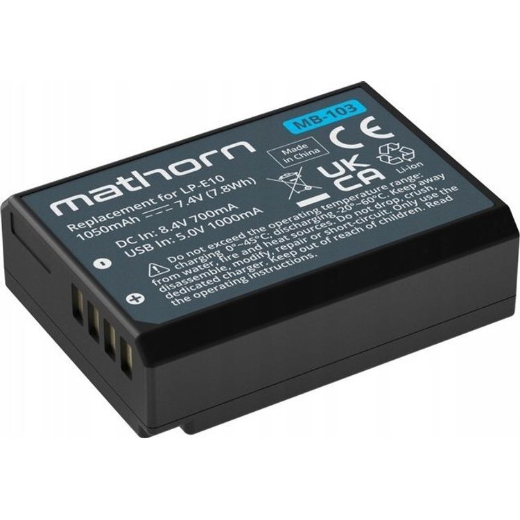 Tootefoto - Green Cell Battery Mathorn MB-103 1050mAh USB-C asendus Canon LP-E10 jaoks