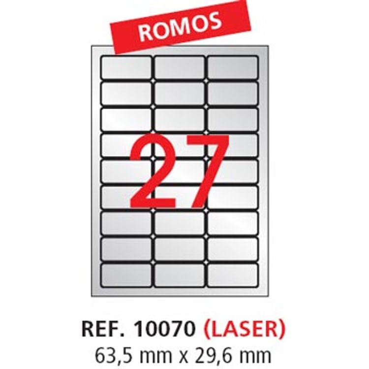 Tootefoto - Etikett APLI 63,5x29,6 Ref.10070 h be pol ester, 20lehte (540tk.),ilmastikukindel