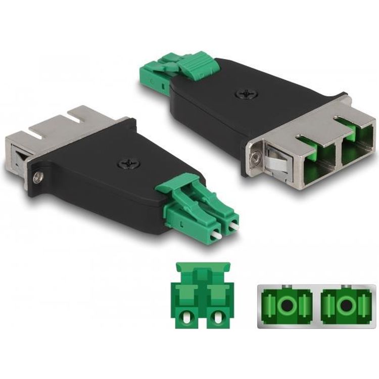 Tootefoto - DeLOCK 87946 kiudoptiline adapter LC/SC 1 tk Must, Roheline