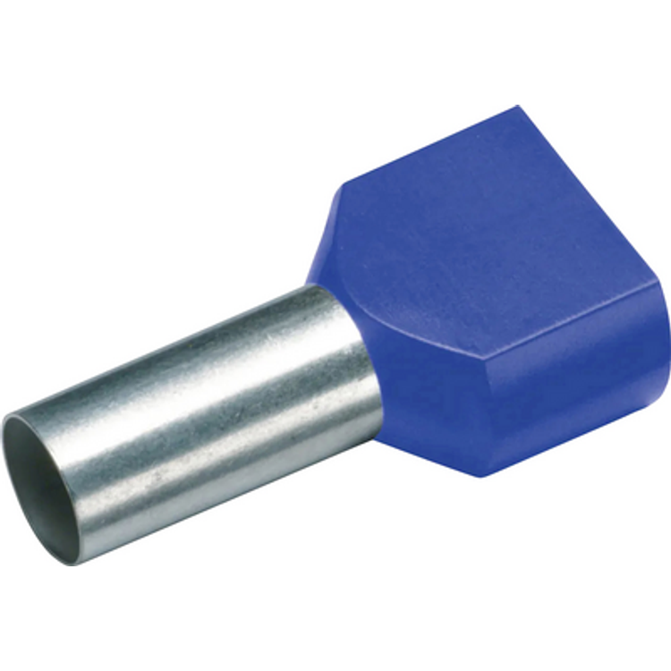 Tootefoto - Cimco 187714 Twin Ferrule 16 Mm Partially Insulated Blue 100 Pc(S)
