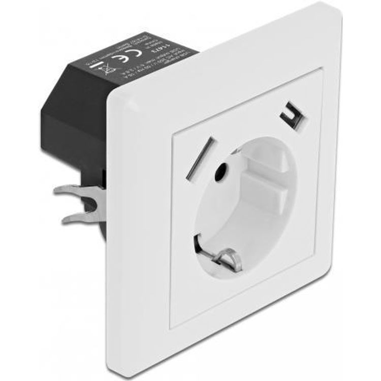 Tootefoto - DeLOCK 11473 pistikupesa 2 x USB + CEE 7/3 Valge
