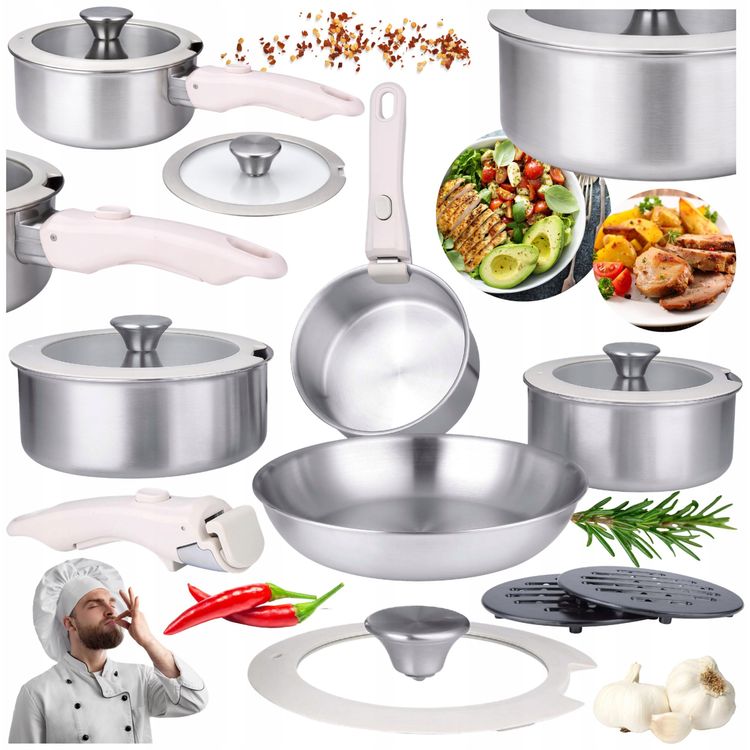 Tootefoto - Brunbeste pottide komplekt, teraspotid, kastrulid, komplekt, induktsioon, gaas, 11-osaline BRUNBESTE BB-5558