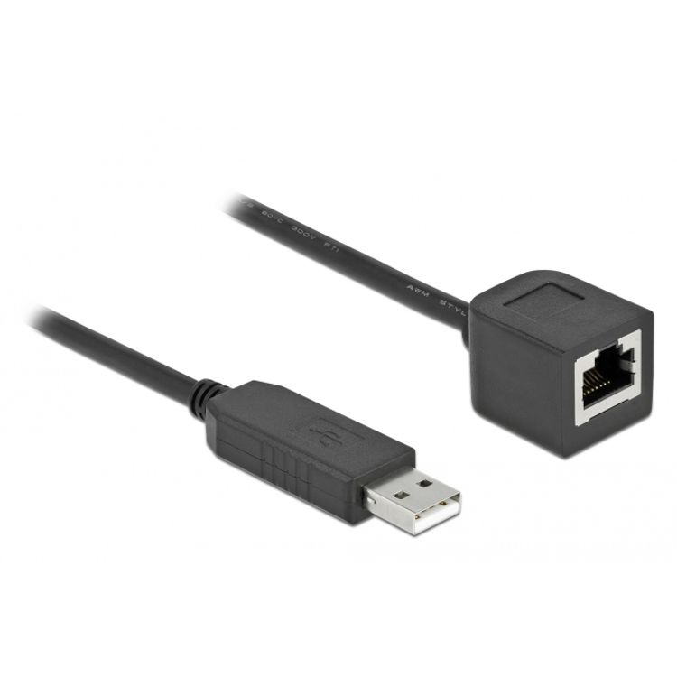 Tootefoto - DeLOCK 64164 j rjestikkaabel Must 1 m USB t p A RJ-45