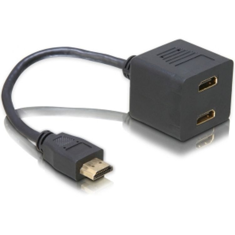 Tootefoto - DeLOCK Adapter HDMI male to 2x HDMI female 0,2 m HDMI t p A (Standard) 2 x HDMI