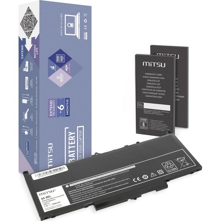 Tootefoto - Mitsu aku J60J5 GG4FM MC34Y aku Delli E7270 E7470 jaoks