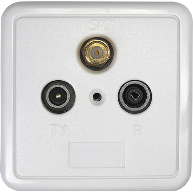 Tootefoto - Axing SSD 2-10 pistikupesa SAT + TV + Raadio Valge