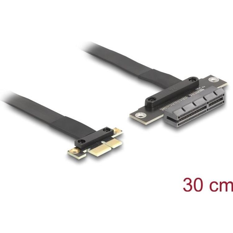 Tootefoto - Delock Riser Karte PCI Express 3.0 x1 Stecker zu x4 Slot mit Kabel 30 cm (81495)