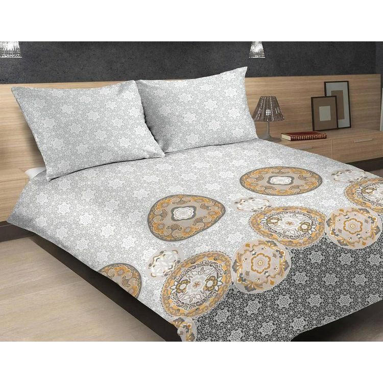 Tootefoto - Matexi voodipesu satiin eksklusiivne 160x200 mandala valge bee matex