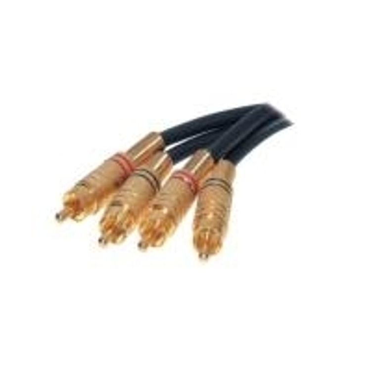 Tootefoto - shiverpeaks BASIC-S 2x RCA - 2x RCA 10m audiokaabel 2 x RCA Must, Kuld