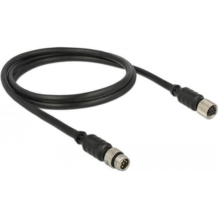 Tootefoto - Delock - Sensorverl ngerungskabel - 6-poliges M8 m nnlich zu 6-poliges M8 weiblich - 1 m - Schwarz
