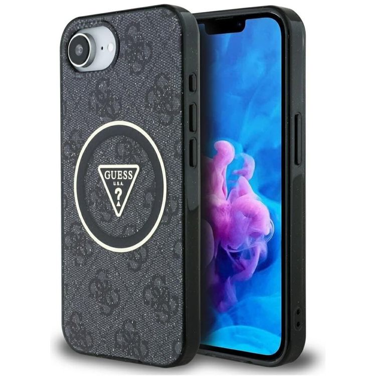 Tootefoto - Juhtum arvab iml metalli glitter 4g ringi kolmnurga magsafe jaoks iPhone 16e must