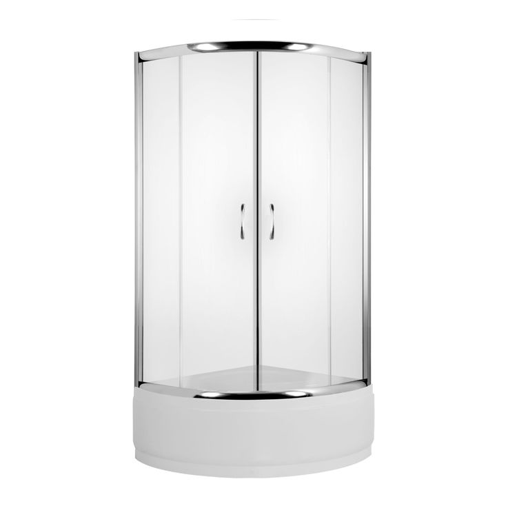 Tootefoto - Deante poolringikujuline kabiin FUNKIA 90cm mattklaasist kroomprofiil (KYP 653K)