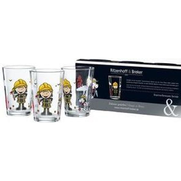 Tootefoto - Ritzenhoff & Breker Kinder-Trinkglas "FEUERWEHRMANN BERNIE" aus Glas, mit Motivdruck, sortiert in 3 Motiven, - 1 St ck (818857)