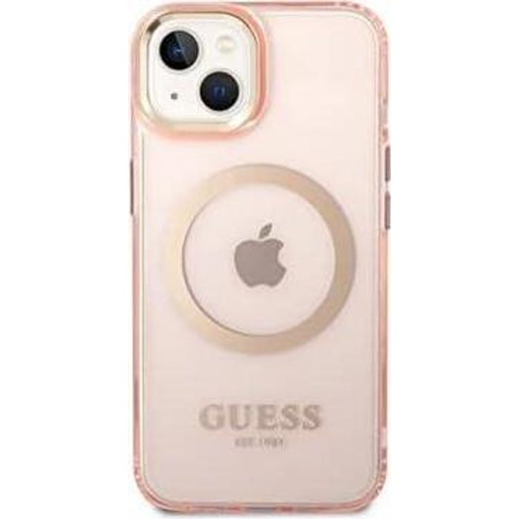 Tootefoto - Guess Translucent MagSafe Compatible Case f r Apple iPhone 14 Max - pink (GUHMP14MHTCMP)