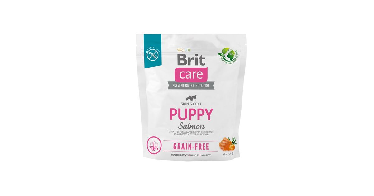 Dry food for puppies and young dogs of all breeds (4 weeks - 12 months).Brit  Care Dog Grain-Free Puppy Salmon 1kg - Ruoka - Koirat - Lemmikkieläinten  tuotteet - MT Shop