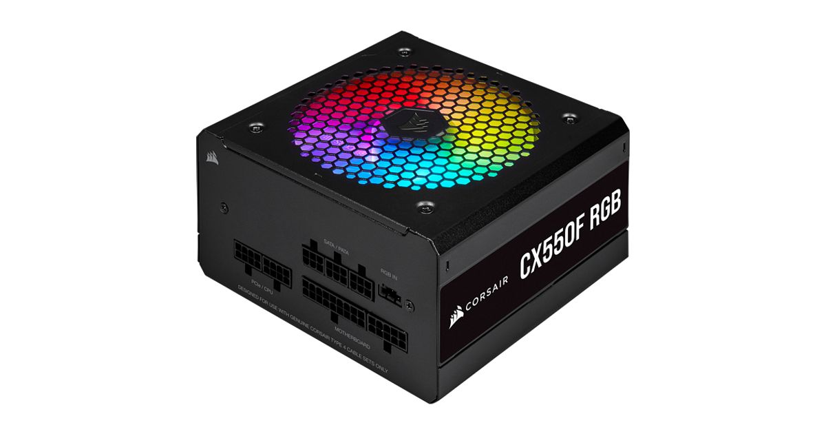 Corsair CX550F RGB power supply unit 550 W 24-pin ATX Black