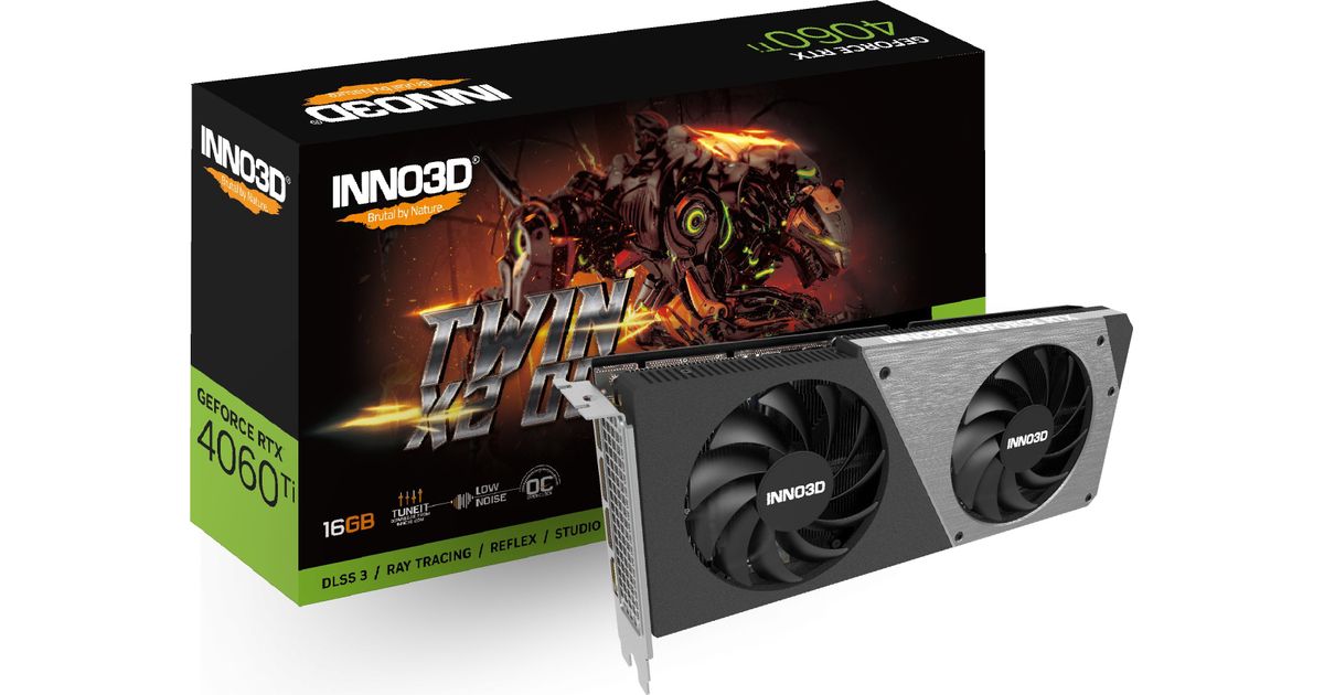 Inno3D graphics card INNO3D GeForce RTX 4060 Ti TWIN X2 OC 16GB GDDR6