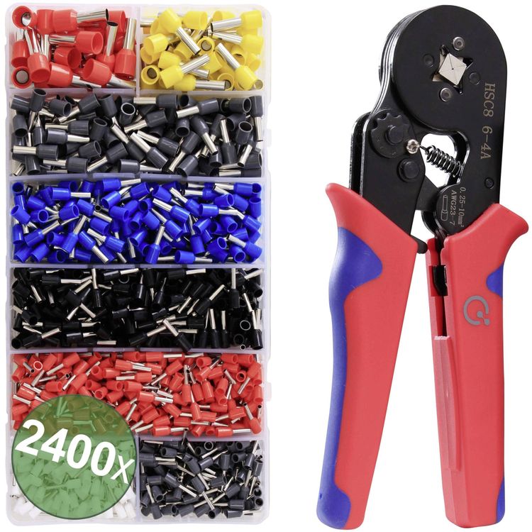 Tootefoto - Quadrios 22T007 22T007 Crimpzangen-Set Aderendh lsen 0.25 bis 10 mm Inkl. Aderendh lsensortiment (22T007)