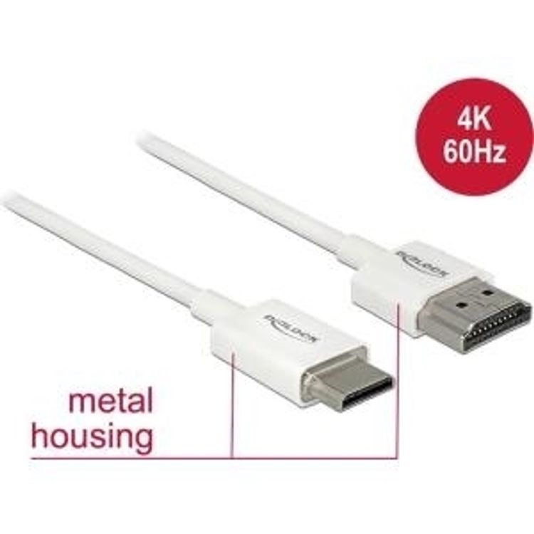 Tootefoto - DeLOCK 85143 HDMI-kaabel 1,5 m HDMI t p A (Standard) HDMI Type C (Mini) Valge