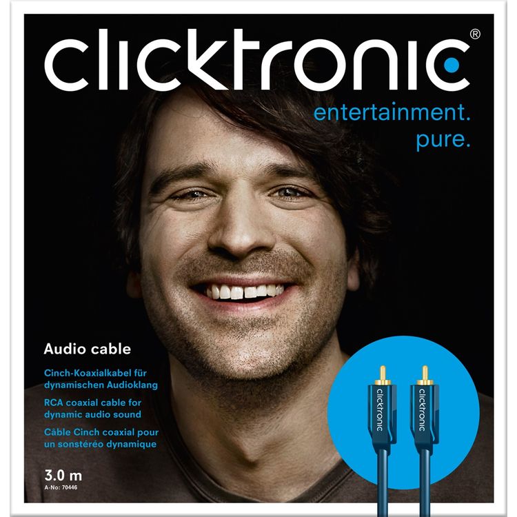 Tootefoto - ClickTronic 2m Audio Cable audiokaabel RCA Sinine