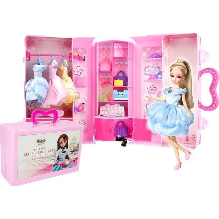 Tootefoto - LEANToys A model doll with a set of clothes in a suitcase Blond