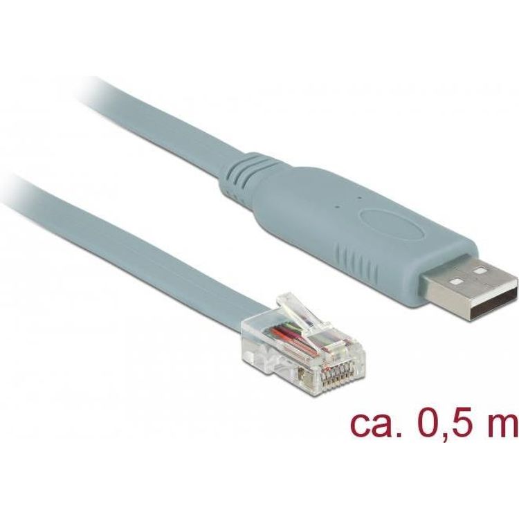 Tootefoto - DeLOCK 63920 j rjestikkaabel Hall 0,5 m USB 2.0 Type-A RJ45