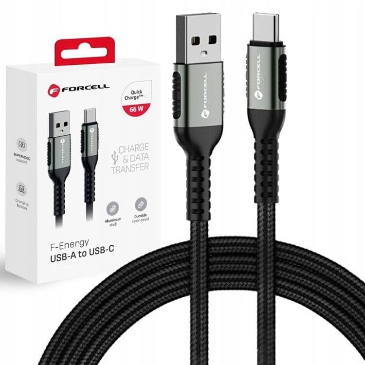 Tootefoto - Kabel USB ForCell USB-A - USB-C 0.5 m Czarny