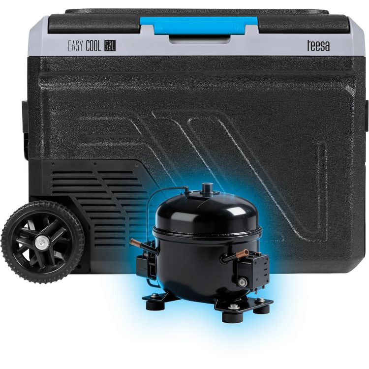 Tootefoto - Teesa reisik lmik Professionaalne TEESA kompressoriga reisik lmik k lmutusfunktsiooniga 50L DC12/24 AC 230V, suured rattad ja tugev k epide, Blueto