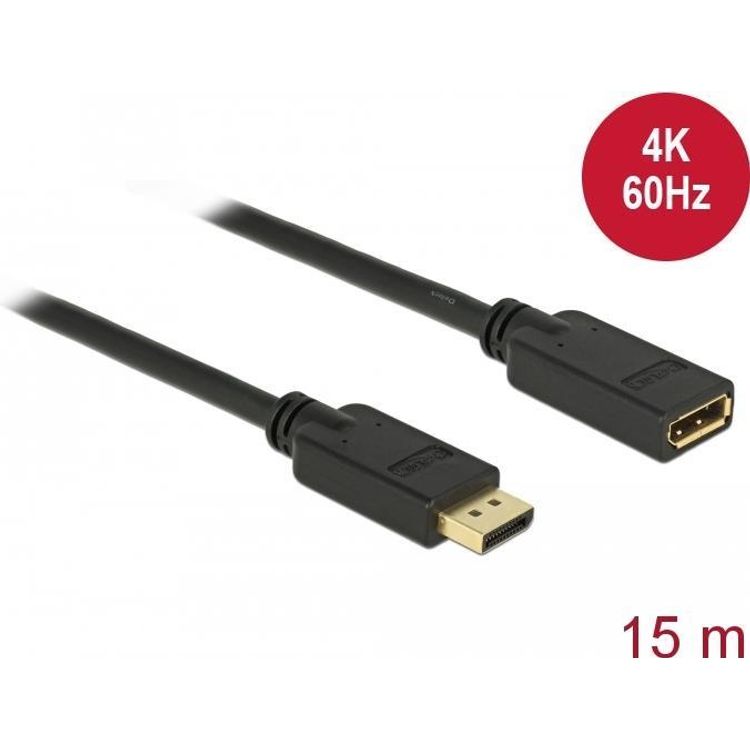 Tootefoto - DeLOCK 84908 DisplayPort-kaabel 15 m Must