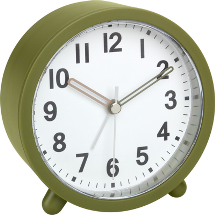 Tootefoto - Tfa Dostmann 60.1043.04 Quartz Alarm Clock Olive, Green Alarm Times 1 Noiseless Movement