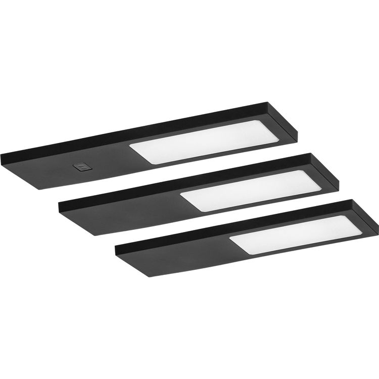 Tootefoto - Orno PLANA komplekt 3-st kapialusest LED-valgustist, 3x4W, 3x240lm, 4000K, puutevaba l litiga, must