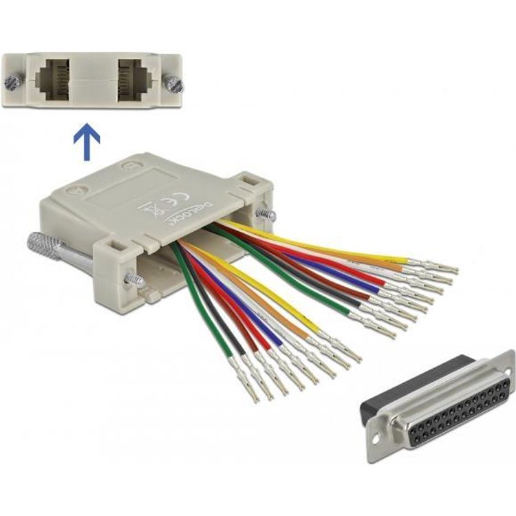 Tootefoto - DeLOCK 66834 kaabli soomuutja D-Sub 25pin 2x RJ-45 Bee
