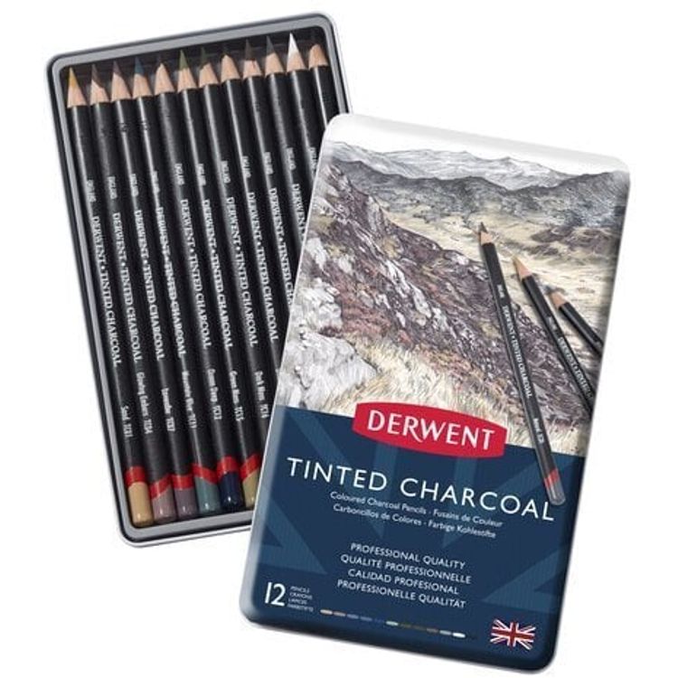 Tootefoto - Derwent Tinted Charcoal pliiats 12 purki