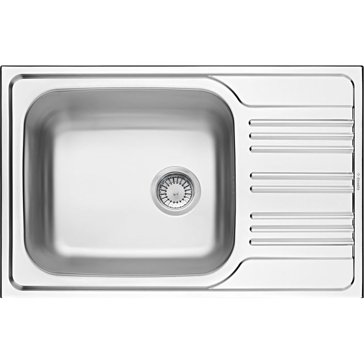 Tootefoto - Deante 1-kausiline Xylo valamu koos ravooluavaga 50 x 78 cm terasest (ZEX_011B)