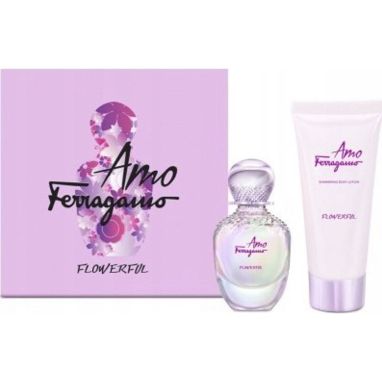 Tootefoto - Salvatore Ferragamo Amo Ferragamo lilleline komplekt Salvatore Ferragamo: Amo Ferragamo Flowerful, tualettvesi, naistele, 50 ml + Amo Ferragamo Flowerful, s rav, p ev ja , keha