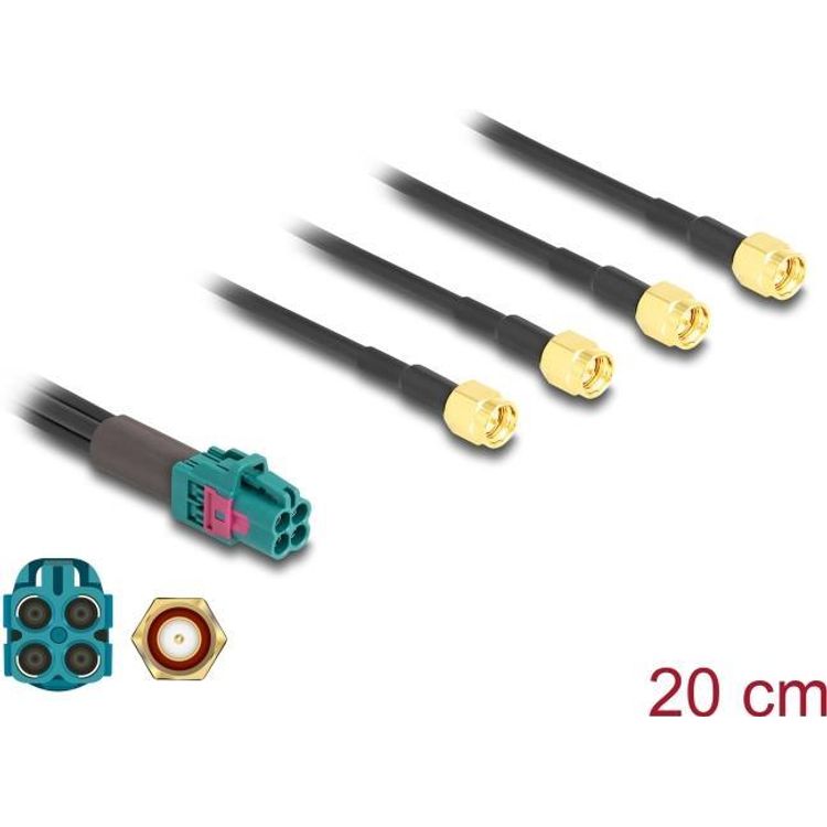 Tootefoto - Delock Kabel Mini FAKRA Z Buchse quad zu 4 x SMA Stecker A-Typ (90126)