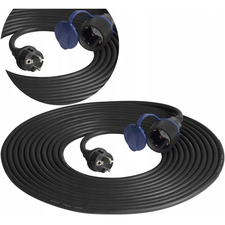 Tootefoto - Ip44, 1x2p+10 m-ga, litugev kummikaabel H07RN-F 3x1,5mm ?, 230Vac/16a, Schuko