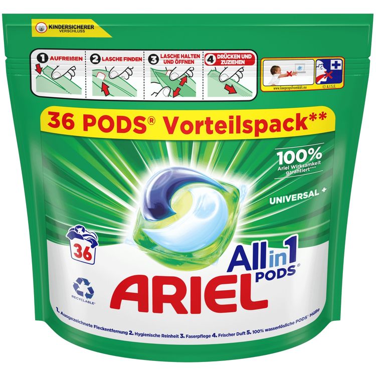 Tootefoto - Washing capsules Ariel Universal+, 36 pcs