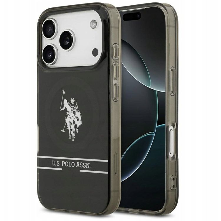 Tootefoto - US Polo DH and Bottom Stripe Logo MagSafe Case for iPhone 17 Pro Black