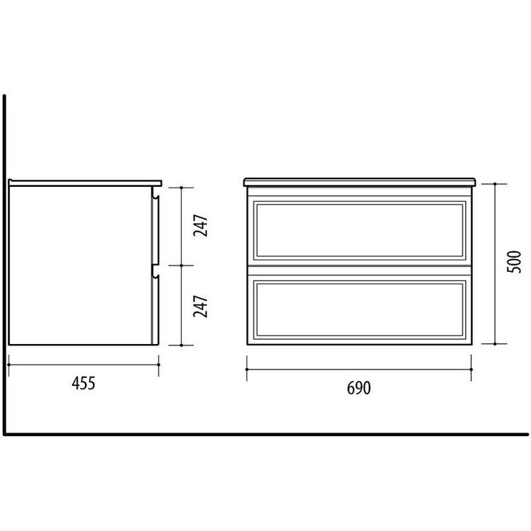Tootefoto - BATHROOM CABINET RIVA SA 70DL-2