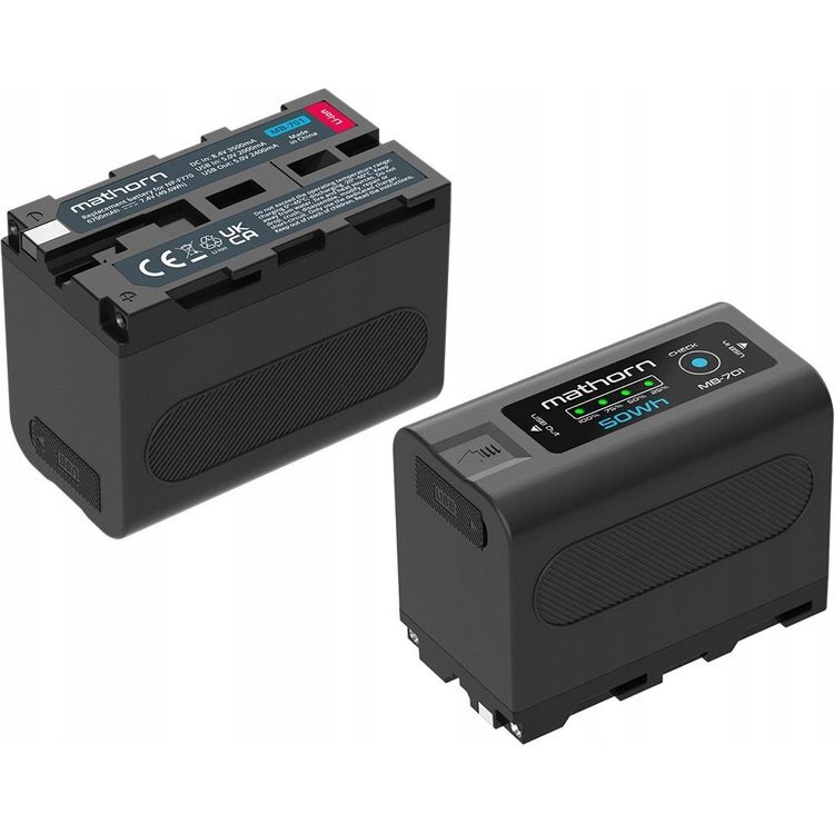 Tootefoto - Astar Battery Mathorn MB-701 6700mAh 50Wh USB-C LED NP-F770 jaoks