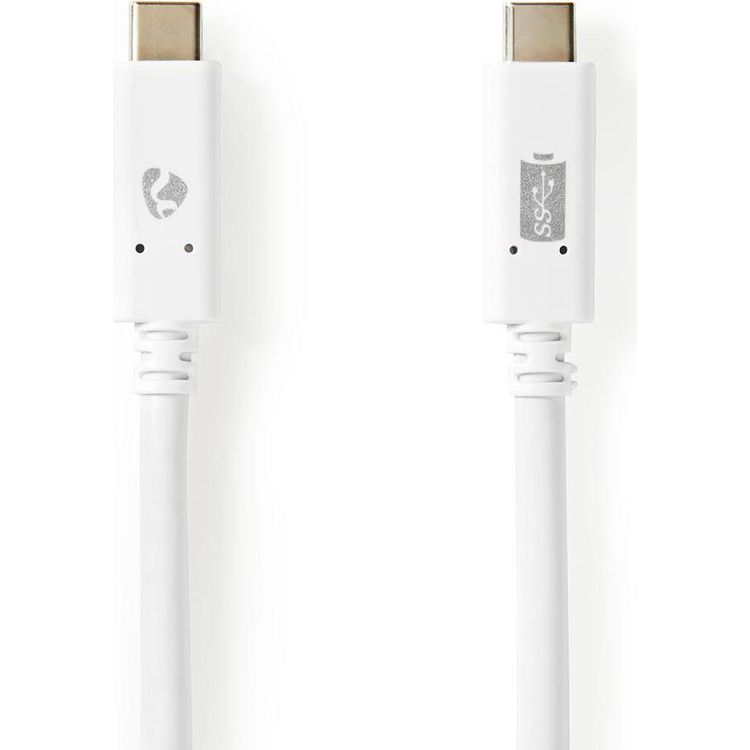 Tootefoto - Nedis USB-Kabel | USB 3.2 Gen 2 | USB-C Stecker |USB-C Stecker - 100 W | 4K@60Hz | 10 Gbps | Vernickelt | 1.00 m | Rund | PVC | Weiss| Box