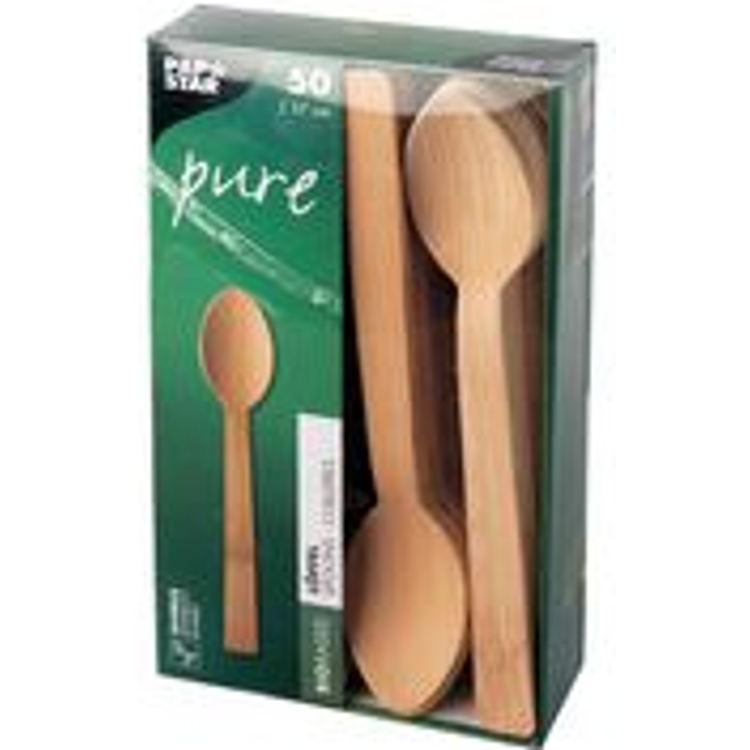 Tootefoto - Papstar 88029 hekordne lusikas hekordne supilusikas Puit Naturaalne 50 tk