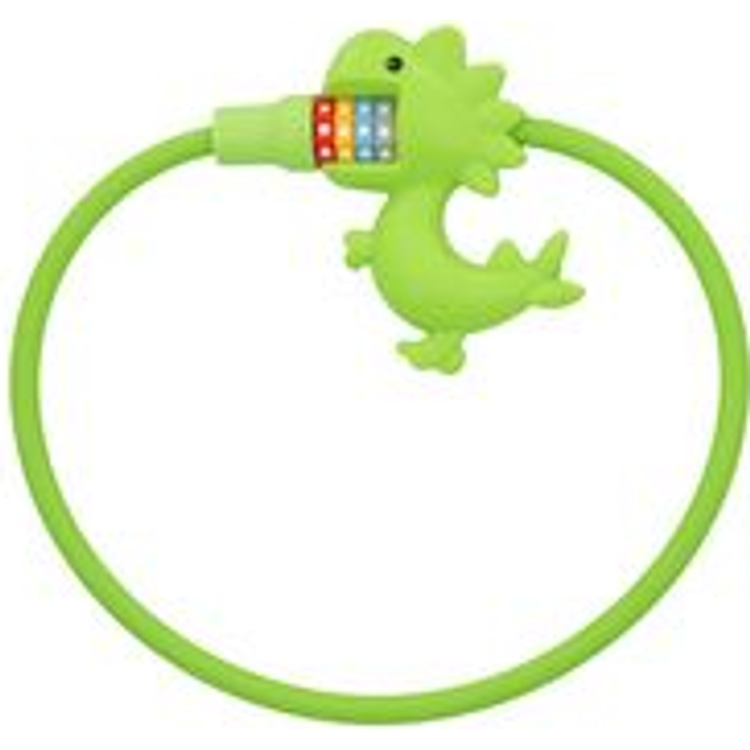 Tootefoto - FISCHER Kabel-Fahrradschloss Dinosaurier, L nge: 600 mm Seilschloss ohne Rahmenhalter, Durchmesser: 10 mm, - 1 St ck (50659)