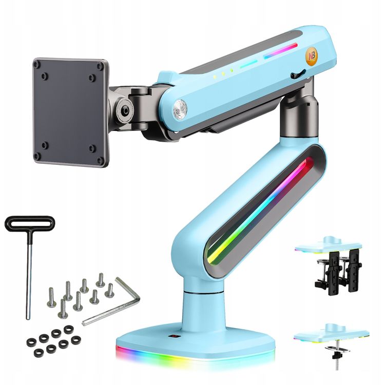 Tootefoto - F6-XM Gulf Blue RGB taustvalgustusega m nguri tugev lauakinnitus 32 60-tollistele suurtele monitoridele