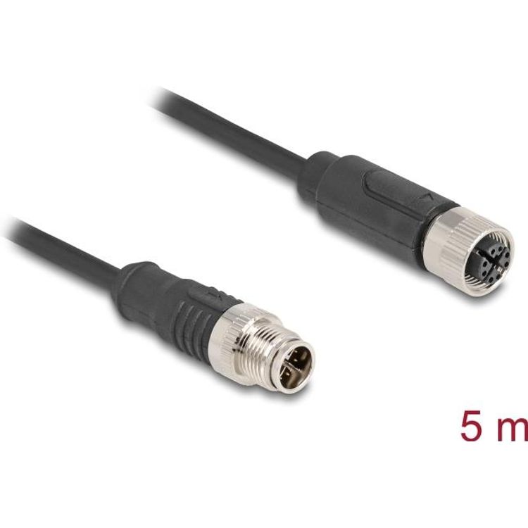 Tootefoto - Delock M12 Kabel X-kodiert 8 Pin Stecker zu Buchse PVC 5 m (80862)