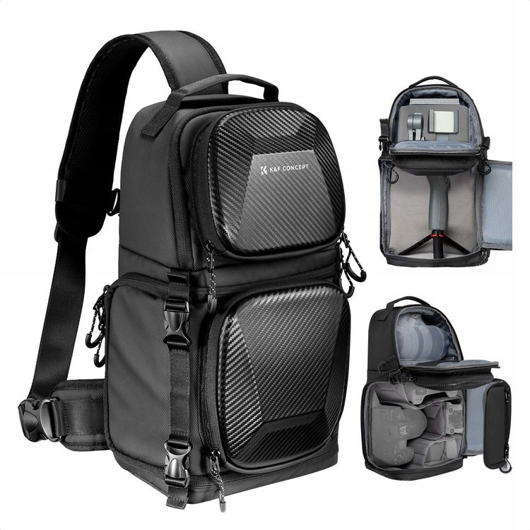 Tootefoto - K&F Photo 10L Sling Crossbody seljakott DSLR-kaamera kaamerale / KF13.176 / must