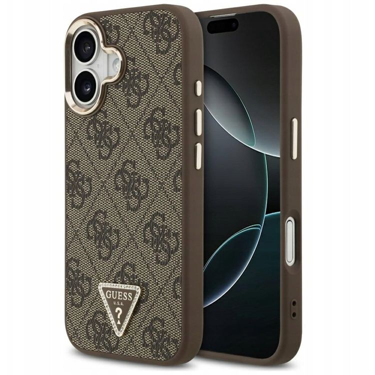 Tootefoto - Case Guess 4G Triangle Logo MagSafe for iPhone 17 brown gold