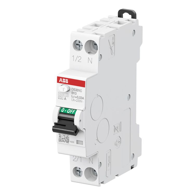 Tootefoto - ABB FI/LS-Schalter DS301CA-B13/0.03 6kA 1P+N B13A 30mA (2CSR255163R1135)