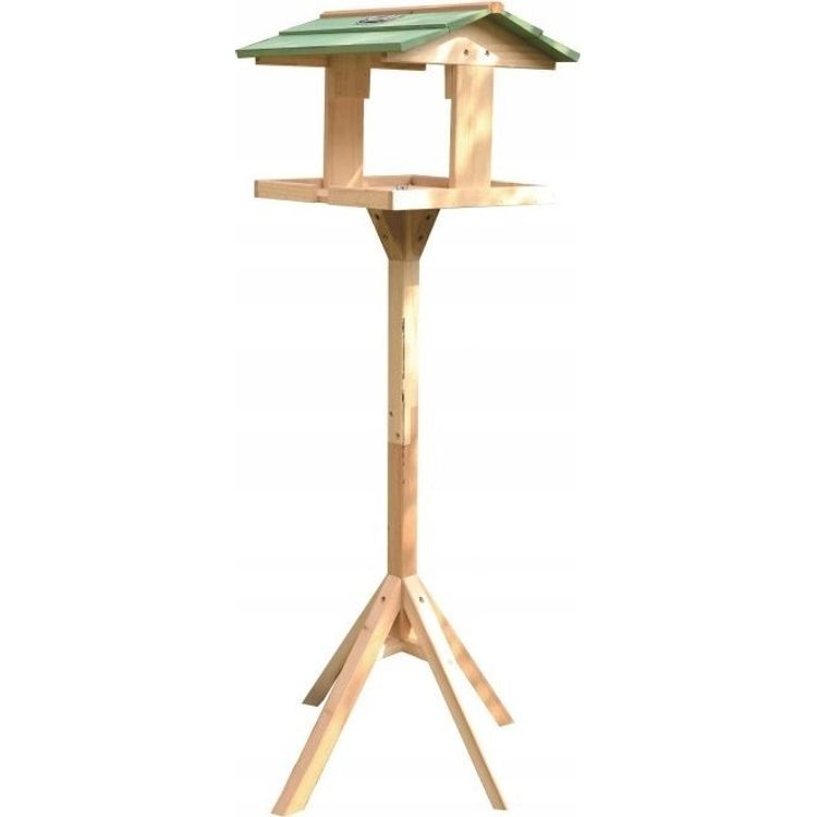 Tootefoto - Garden&Fun Karmnik dla ptak w, drewniany, wolnostoj cy, 36x34x112cm, z lampk solarn , do monta u